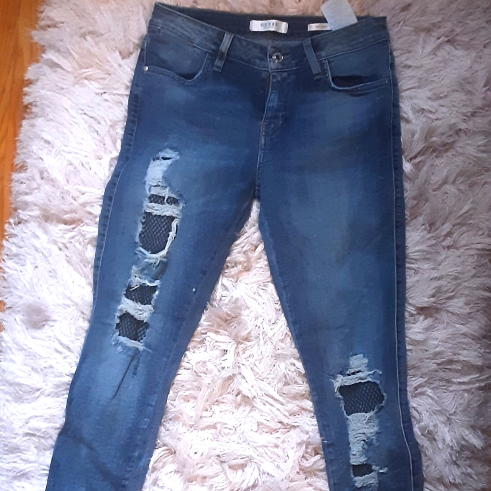 Guess jeans Skinny ankle blue color size 27